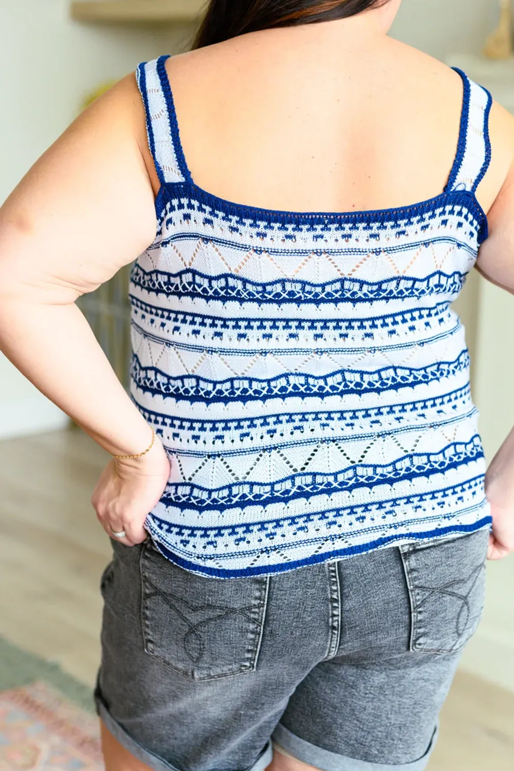 Soft And Breathable With Perforation Blue Sweater