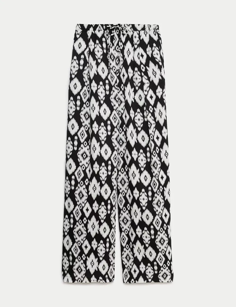 Plants Printed Wide Leg Trousers