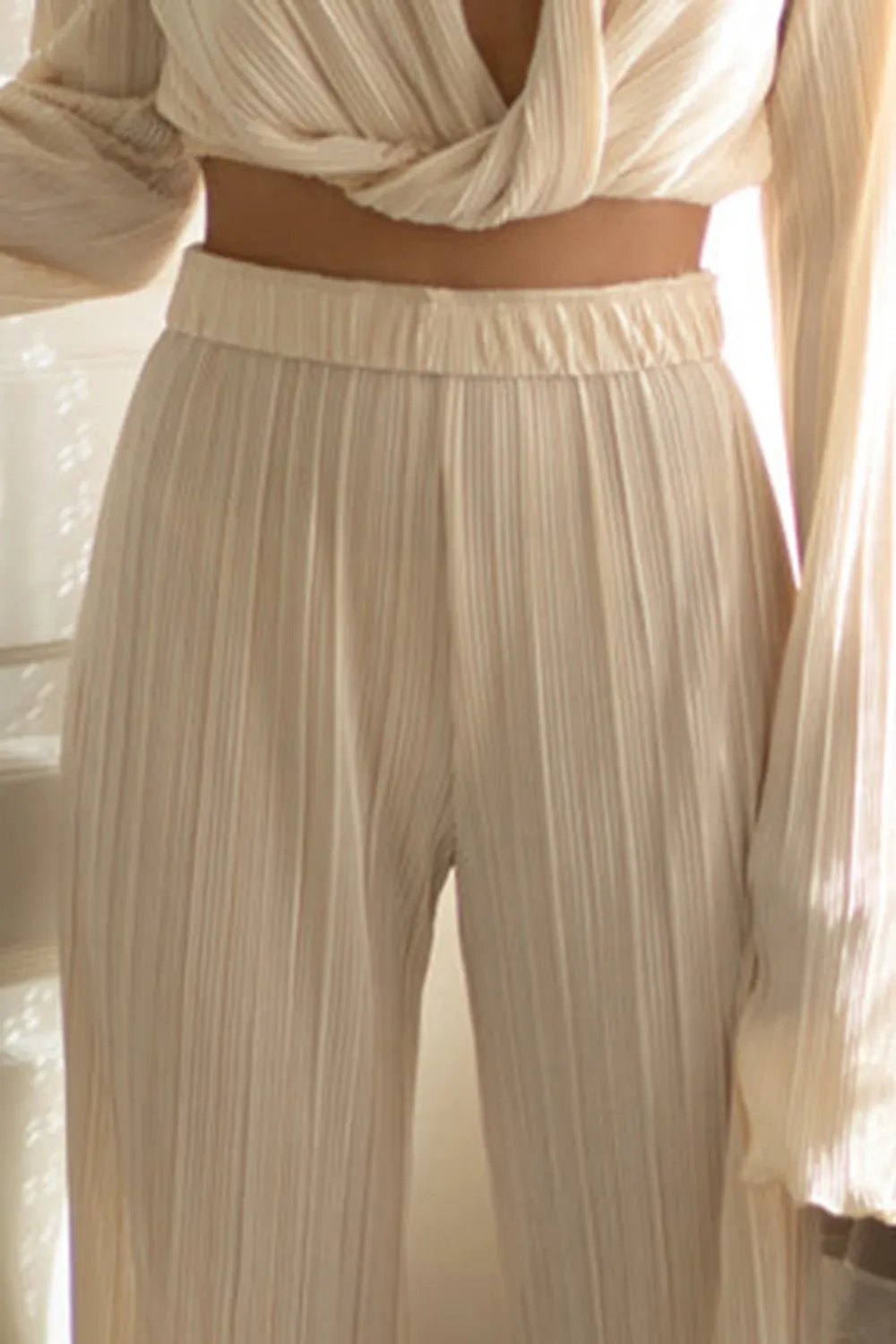 Champagne Pintuck Trousers