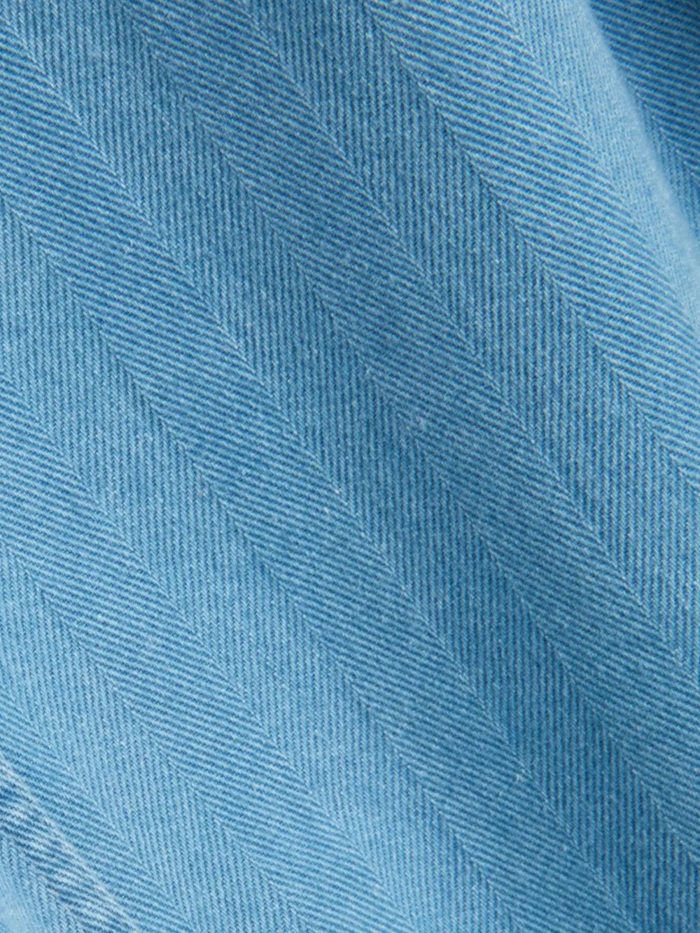 Indigo Long Sleeve Cotton-Linen Jacket