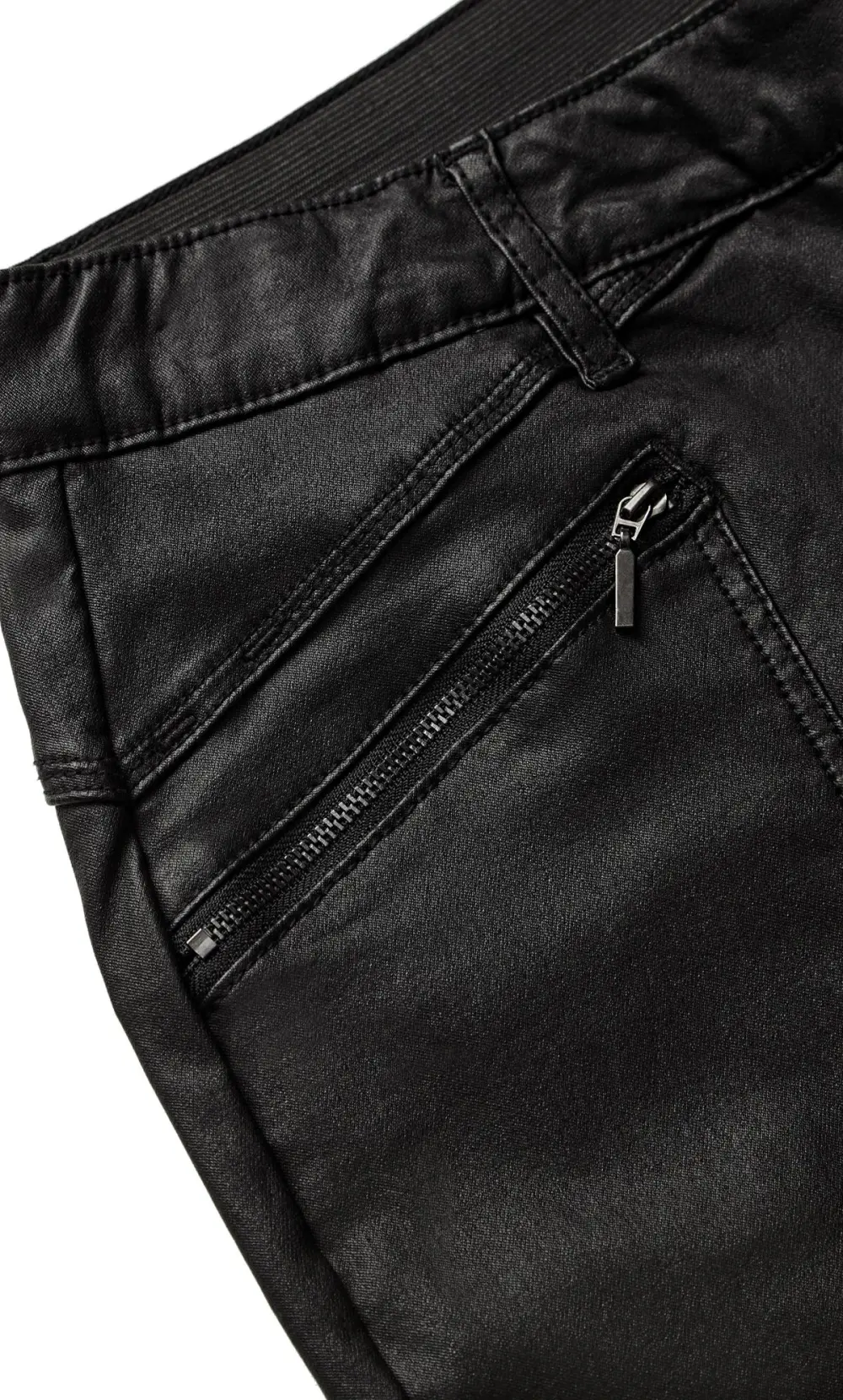 Evans Black Faux Leather Jeans