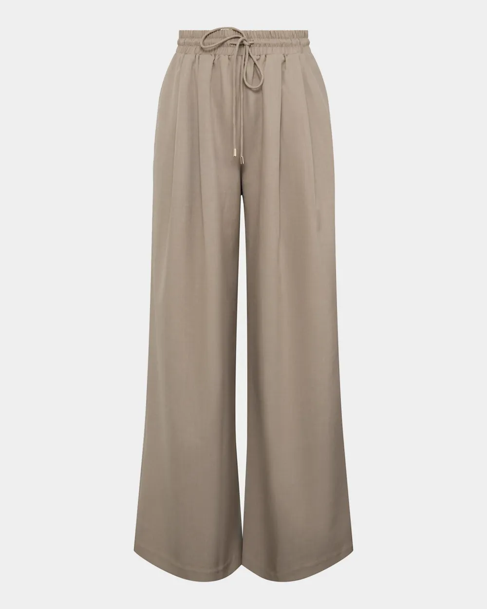 Elastic Waist Relax Pants -Sand