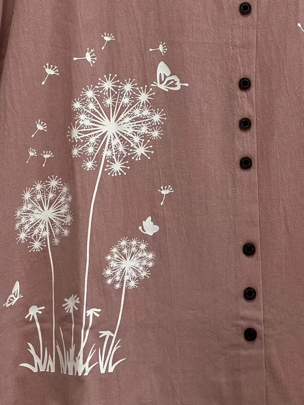 Women's Plus Dandelion Print Tee, Short Sleeve, Casual, Round Neck, Plus Size