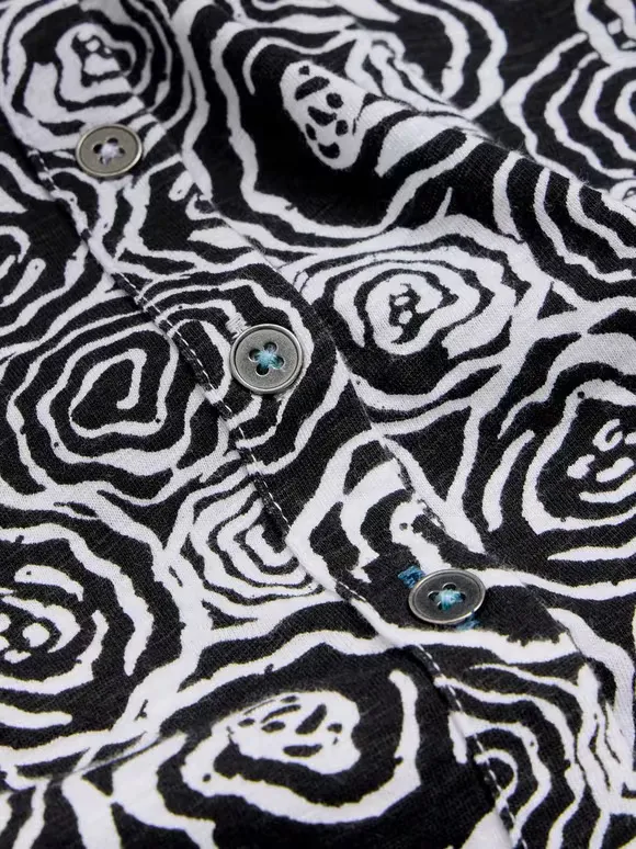 Long-Sleeved Art Graphic Cotton Shirt