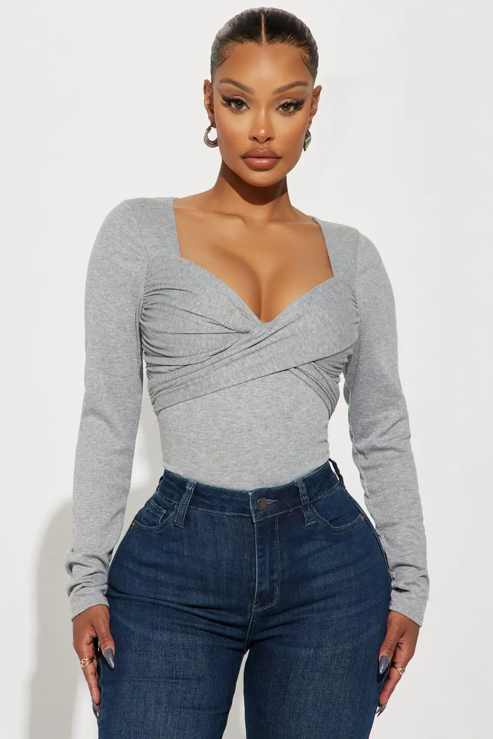 Don't Wait Up Bodysuit - Heather Grey