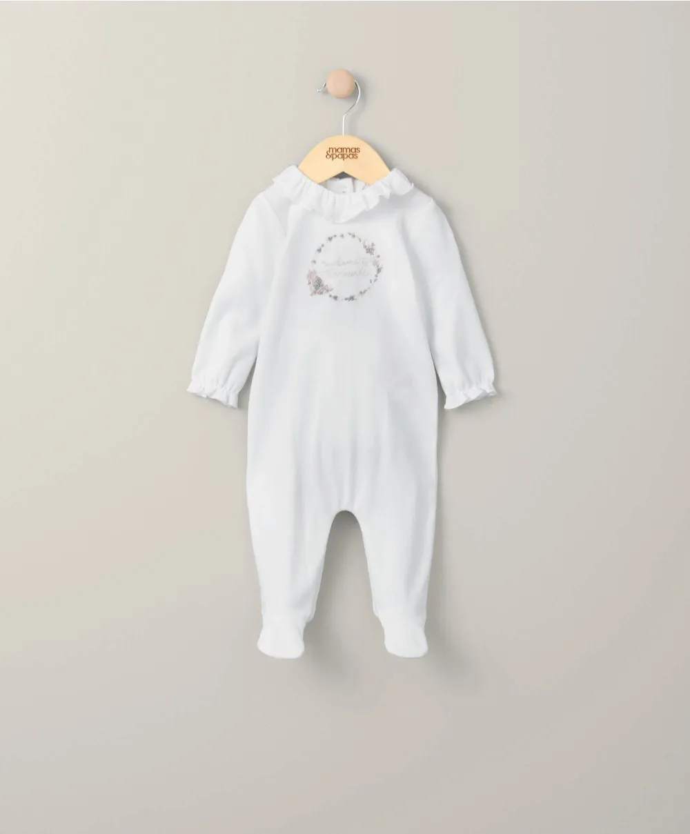 Welcome to the World Sleepsuit - White