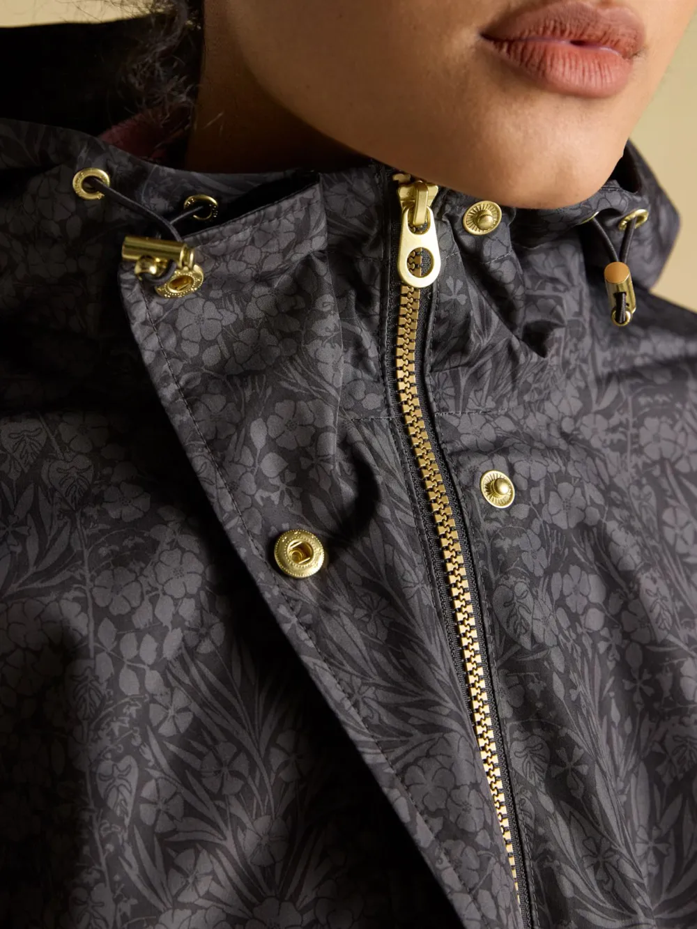 Black Waterproof Foldable Raincoat With Hood