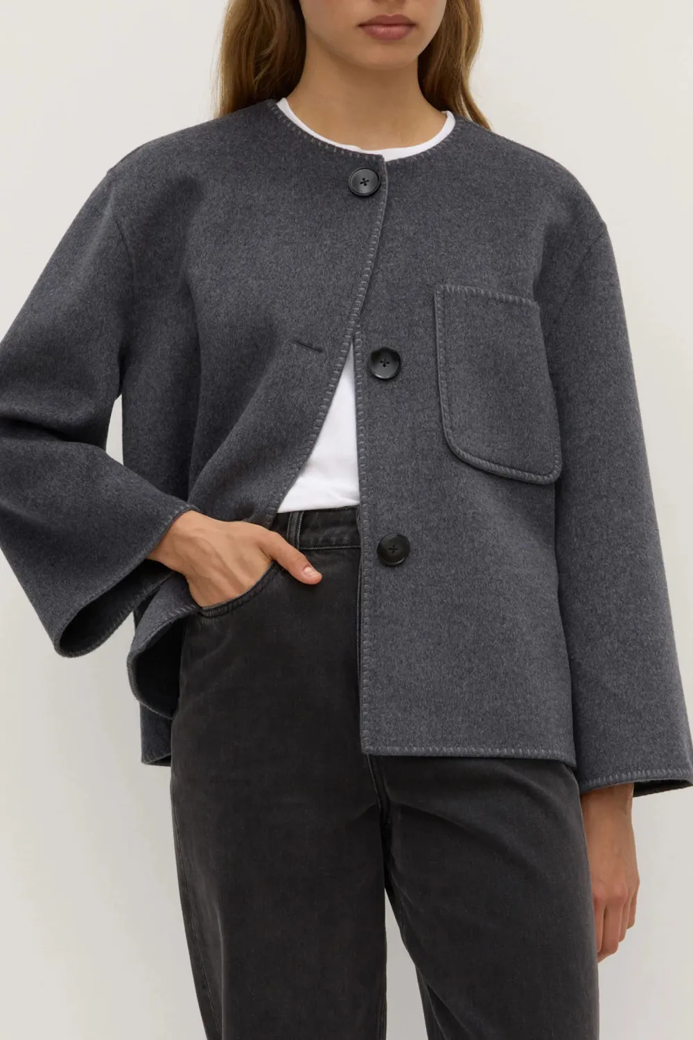 Coat With Carpet Style Stitching