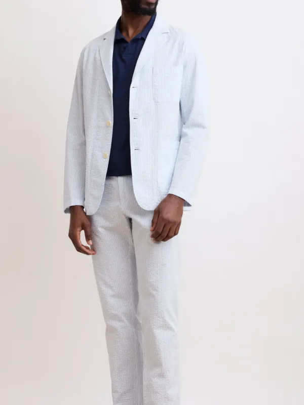 Men's Faded Blue Seersucker Jacket