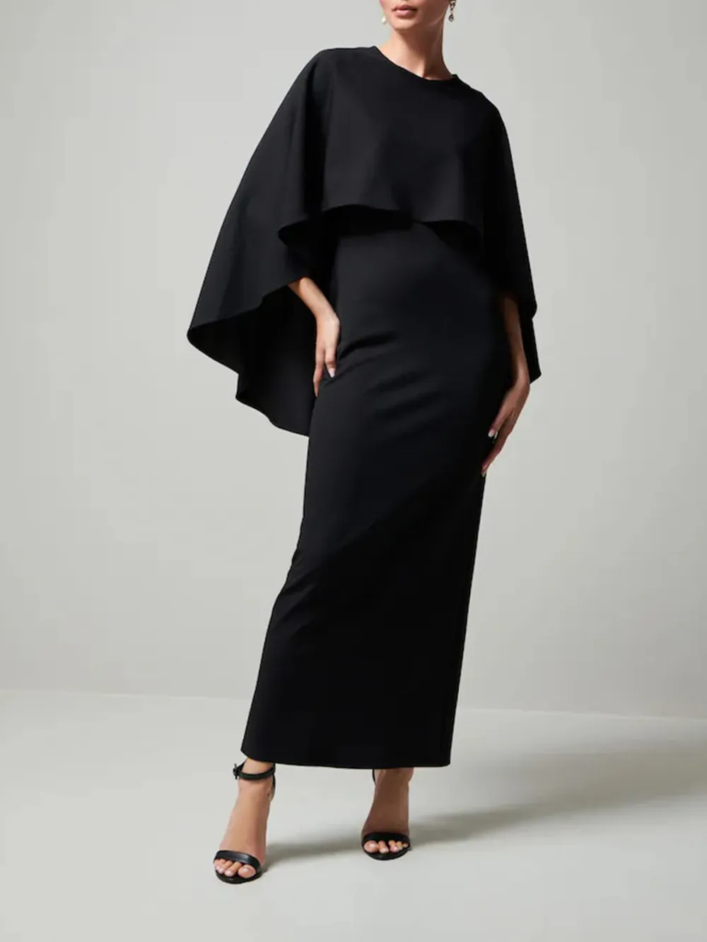 Minimalist Temperament Shawl Design Long Dress