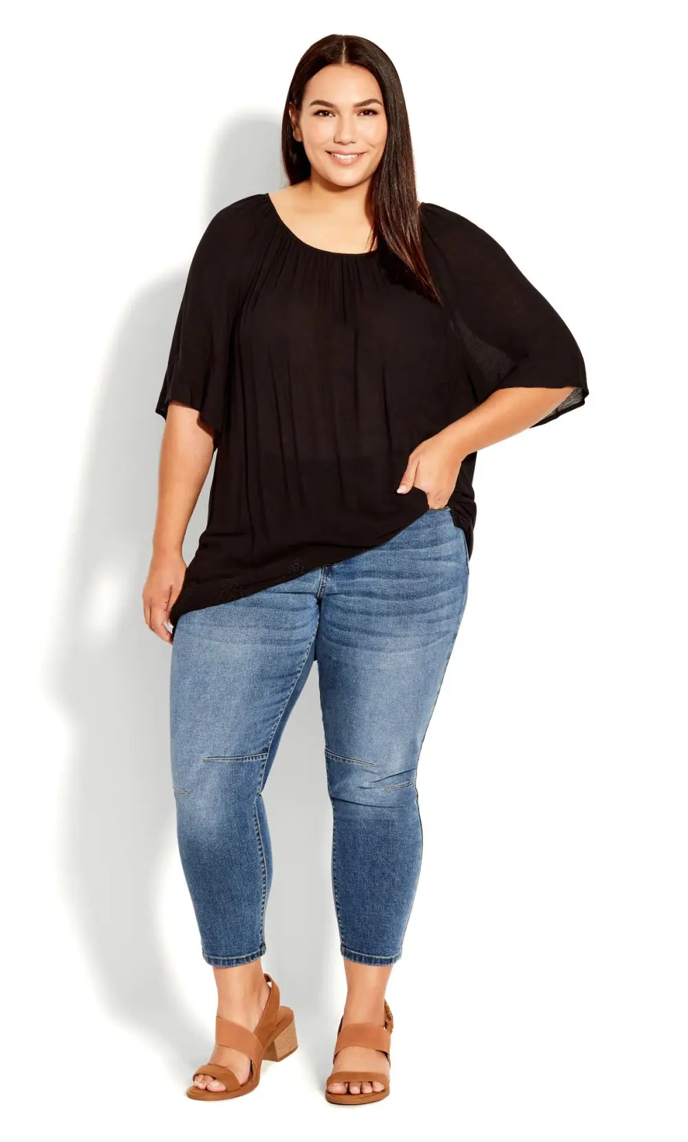 Evans Blue Mid Wash Skinny Jeans