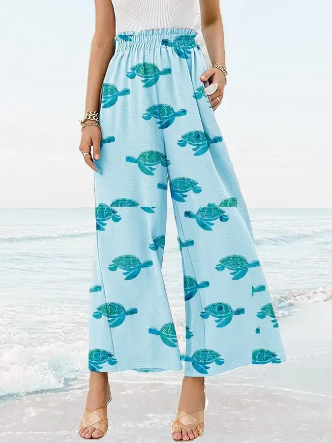 Cotton And Hemp Turtle Casual Pants