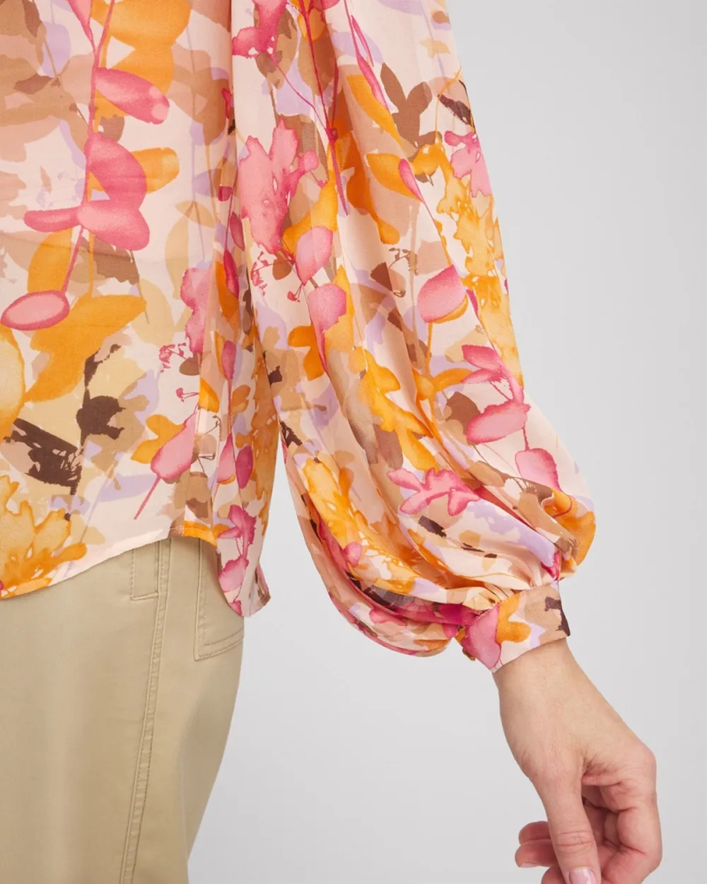 Multicolor Floral Print V-Neck Blouse