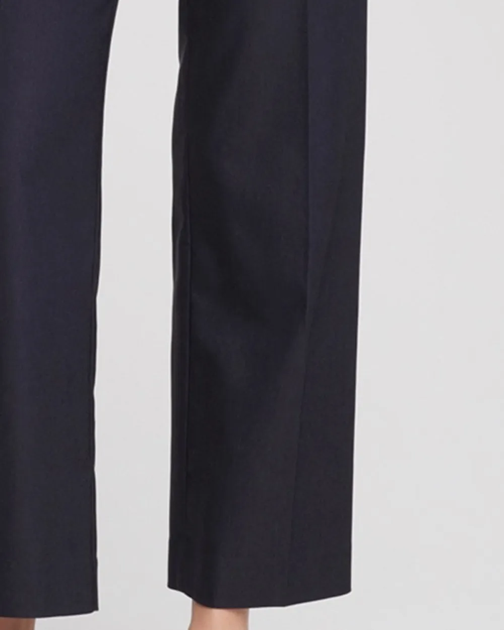 Navy Blue High Waisted Straight Leg Trousers