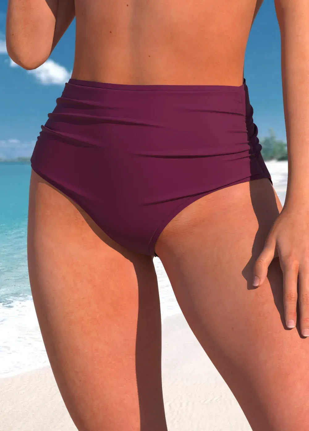 Stretch Criss Cross Dusty Blue Bikini Top