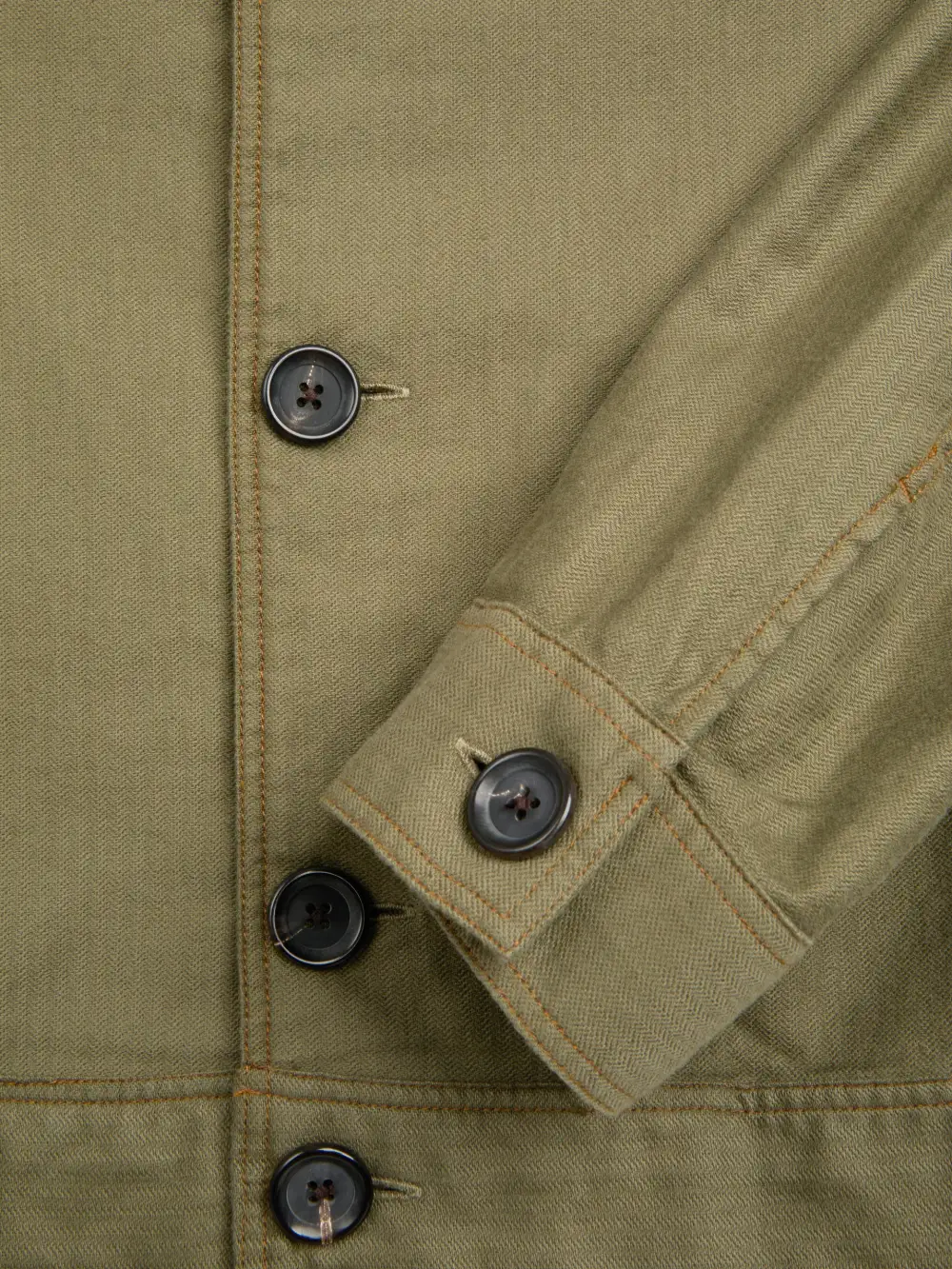 Green Unlined Linen-Cotton Trucker Jacket