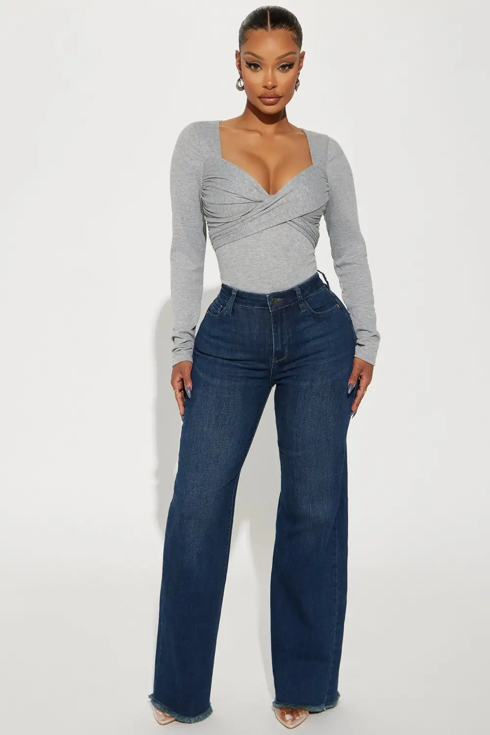 Don't Wait Up Bodysuit - Heather Grey