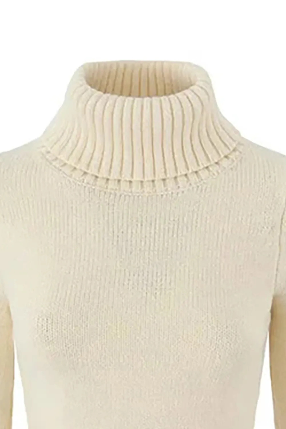 Cozy Turtle Neck Long Sleeve Cinched Waist Ribbed Knit Crop Sweater