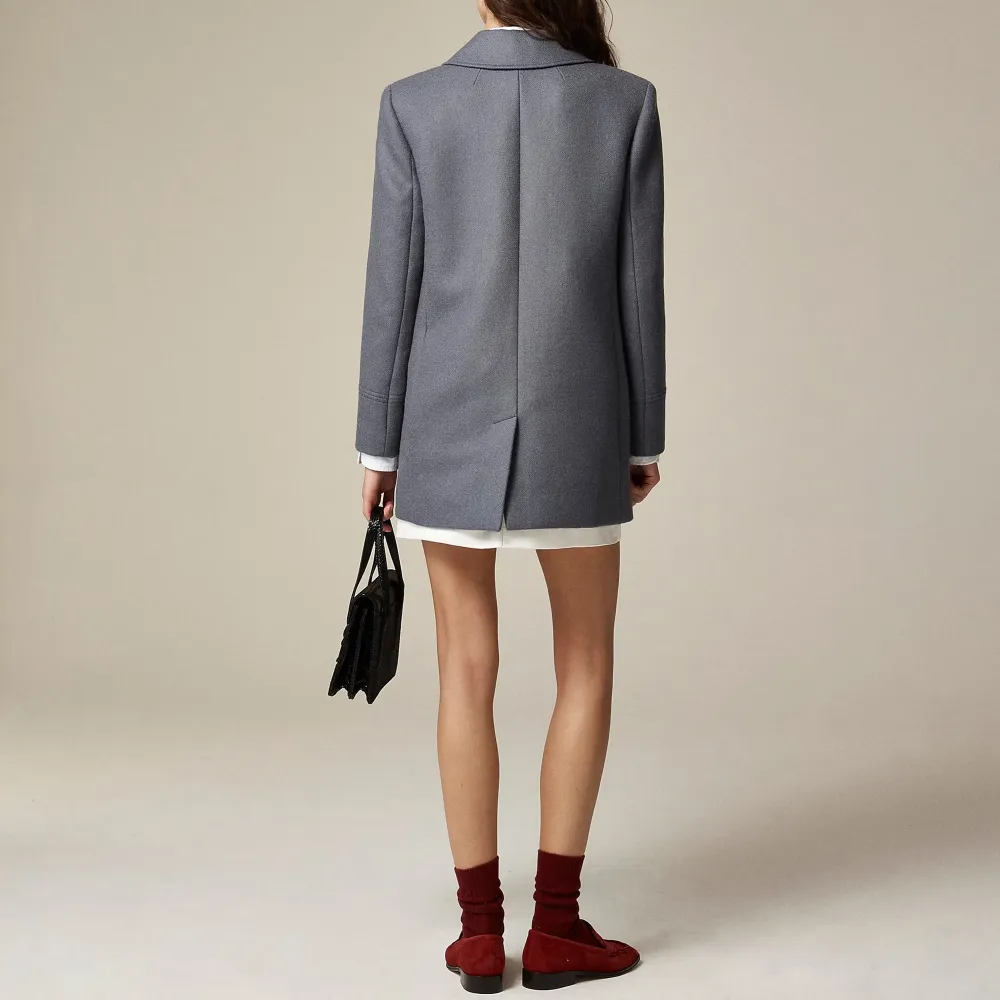 Button Front peacoat wool-blend