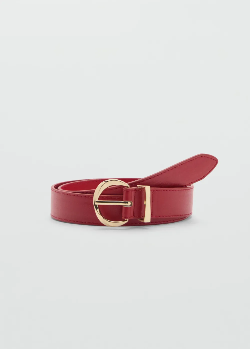 Classic Oval Buckle Leather Belt