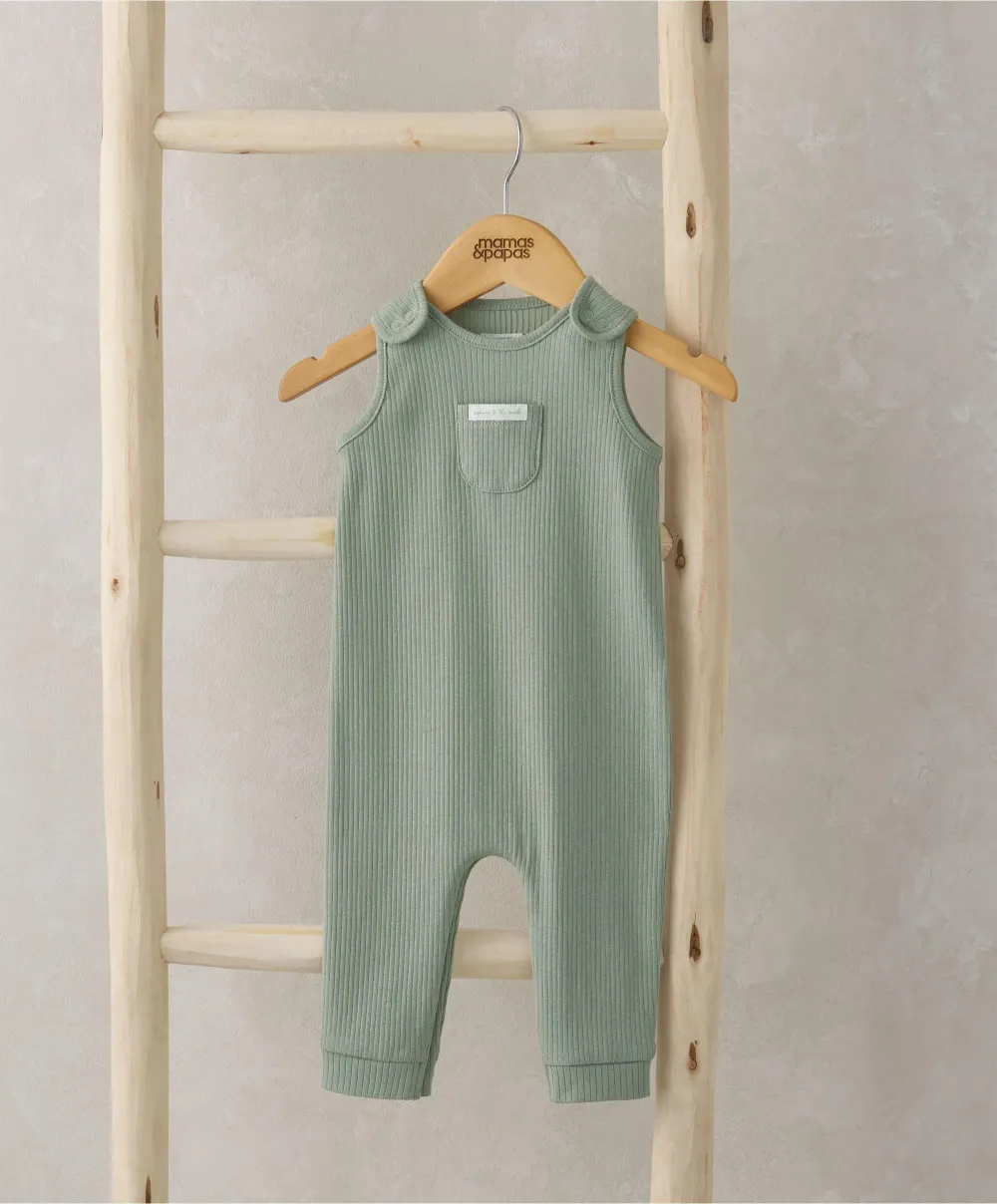 Organic Ribbed Romper - Sage