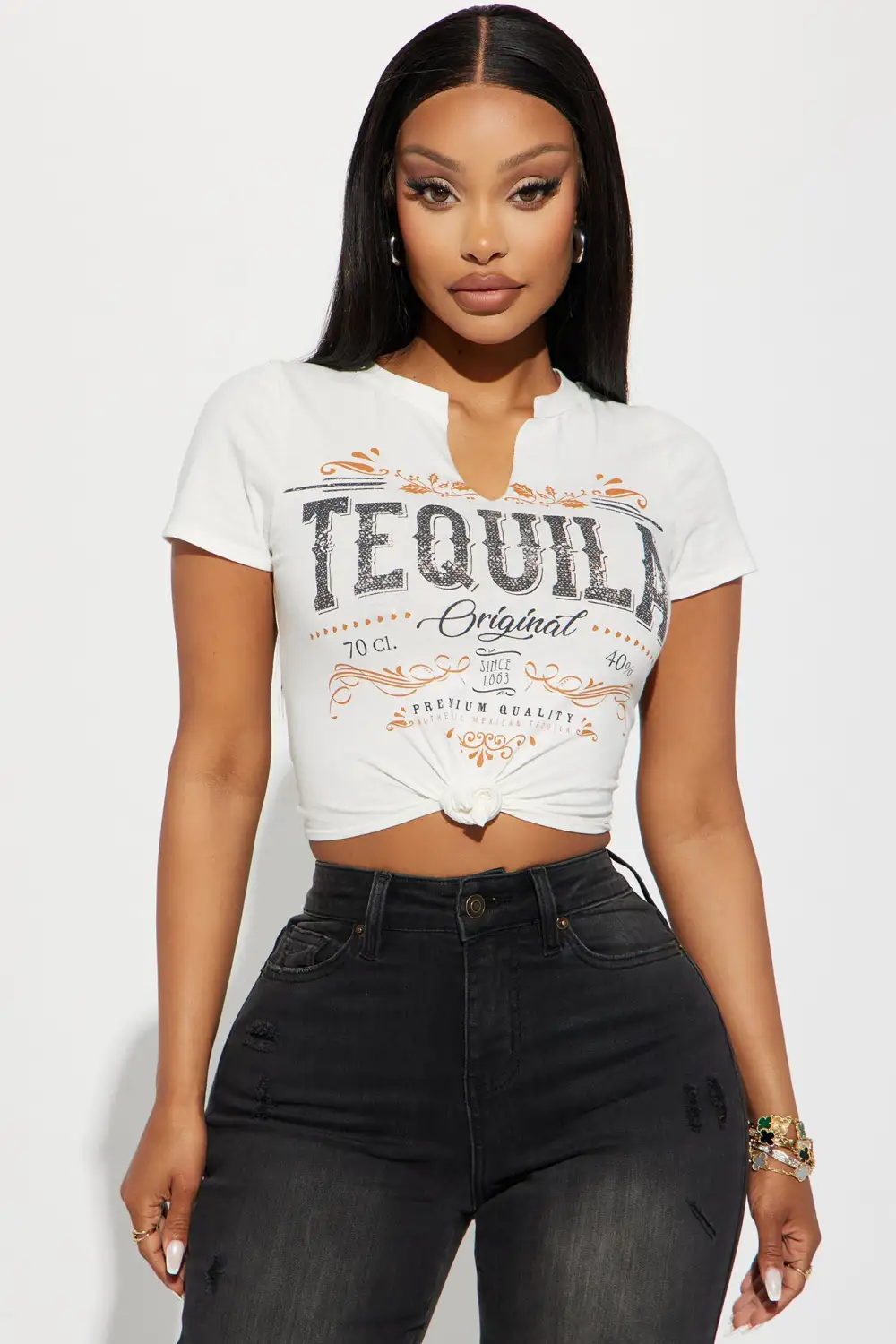 Shots Of Tequila Baby Tee - Ivory