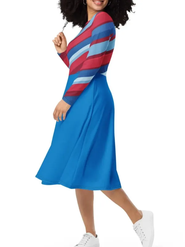 Diagonal Stripe Print Dress