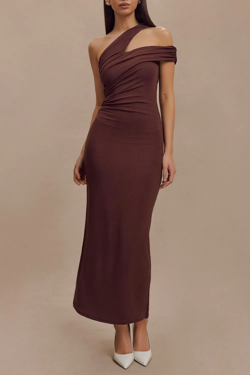 One Shoulder Modal Midi Dress