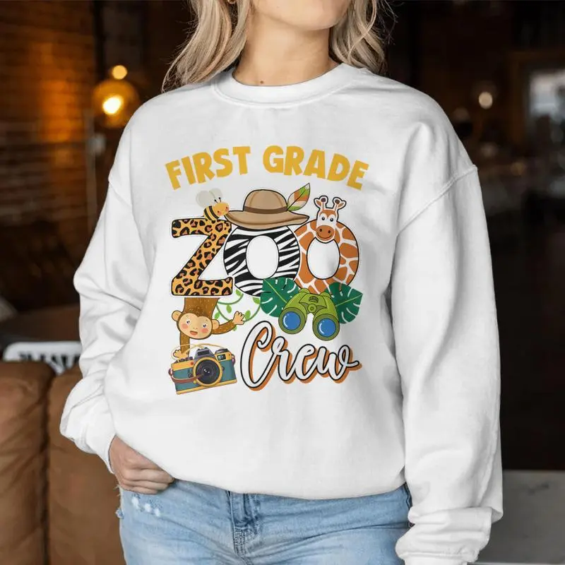First Grade Zoo Field Trip Squad Matching Teacher Students Women Sweatshirt
