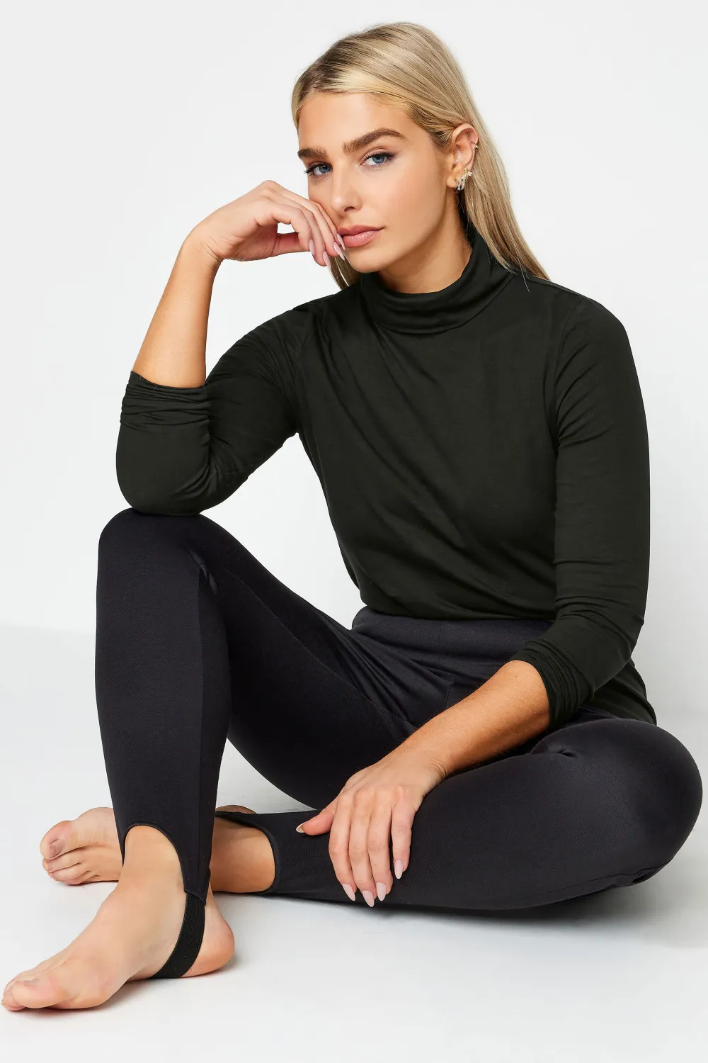 M&Co Black Ponte Stirrup Leggings