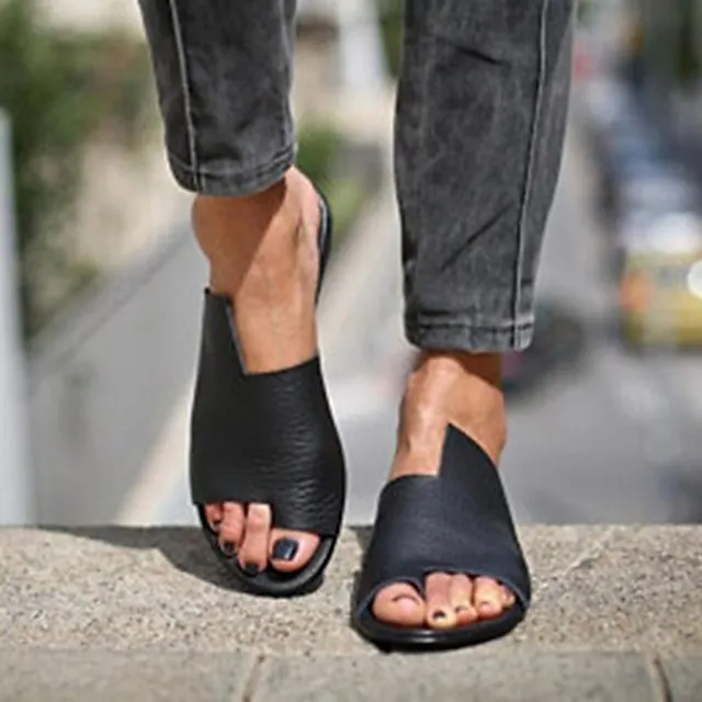 Women's Sandals Slippers Boho Bohemia Beach Flat Sandals Orthopedic Sandals Bunion Sandals Outdoor Daily Beach Summer Spring Flat Heel Open Toe Classic Casual Minimalism Polyester Synthetics Loafer