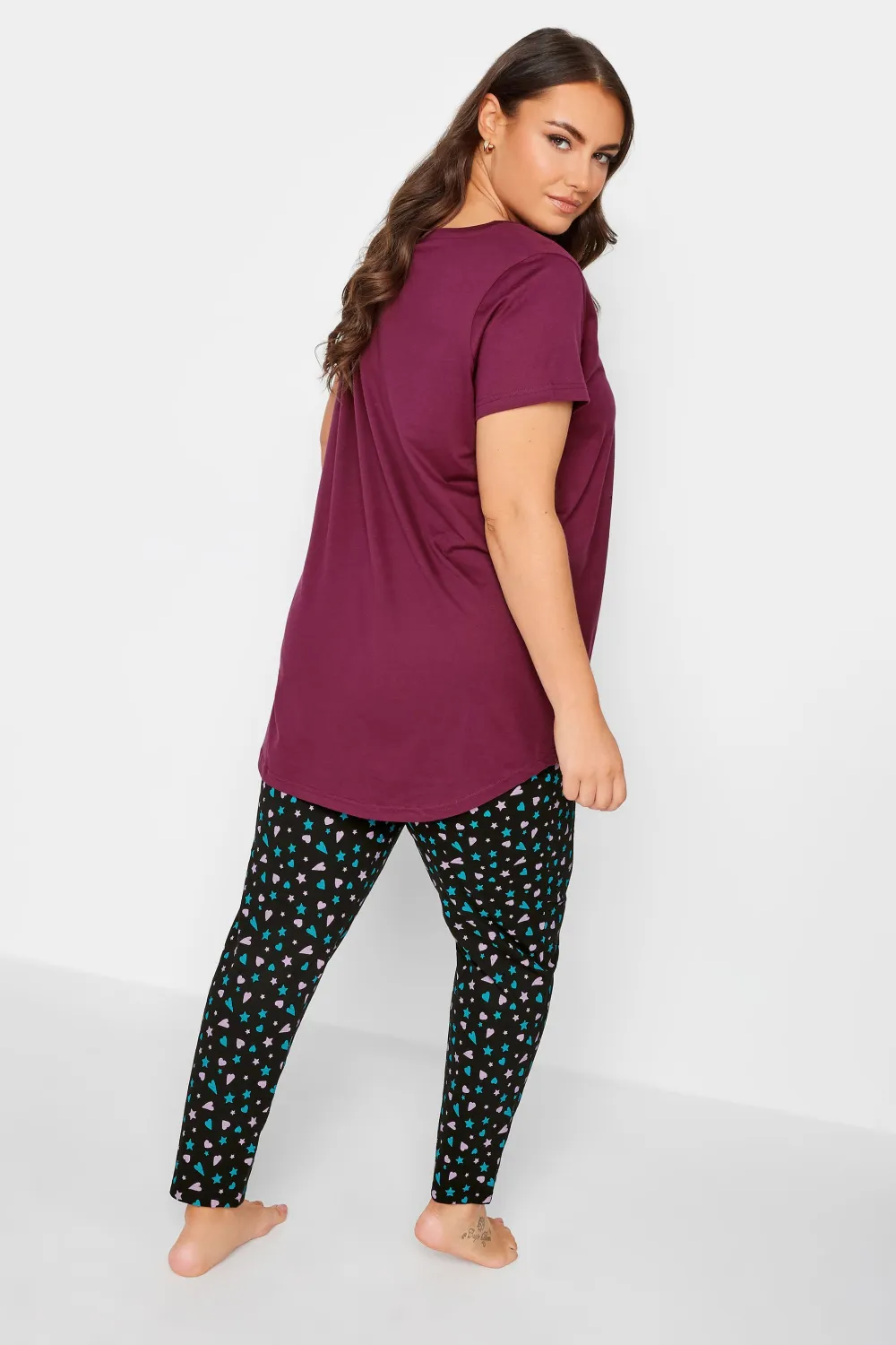 YOURS Curve Burgundy Red 'I Love You Snoopy' Slogan Pyjama Set