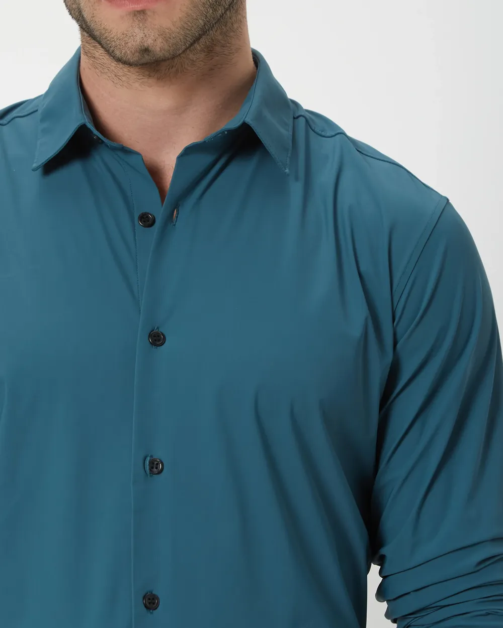 Simple And Comfortable Slim-Fit Breathable Green Shirt