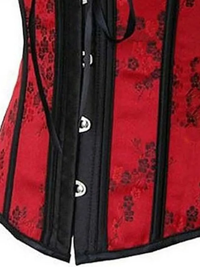 Corset Women's Corsets Trachtenmieder Xmas Halloween Party & Evening Valentine's Day Club Red Country Bavarian Comfortable Hook & Eye Lace Up Lace up Backless Tummy Control Flower Summer Spring