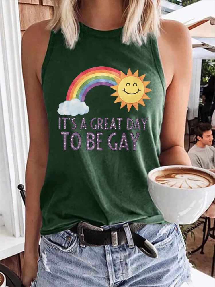Women's It'S A Great Day To Be Gay Crew Neck Vest