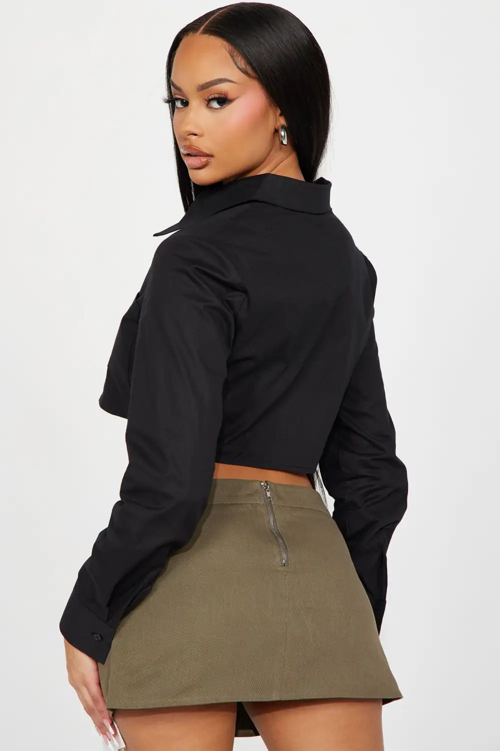 Won't Get Me Down Poplin Shirt - Black