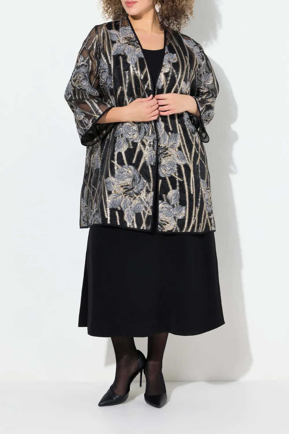 V-Neck Mid Length Jacket