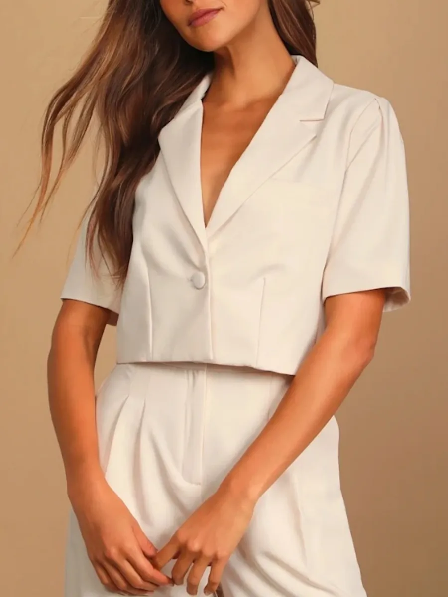 Cropped Short Sleeve Blazer