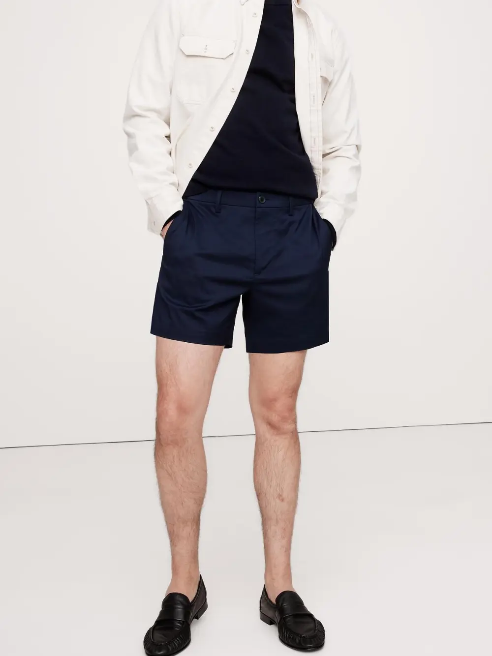 Men's  Navy Blue Quick-Drying Cotton Shorts