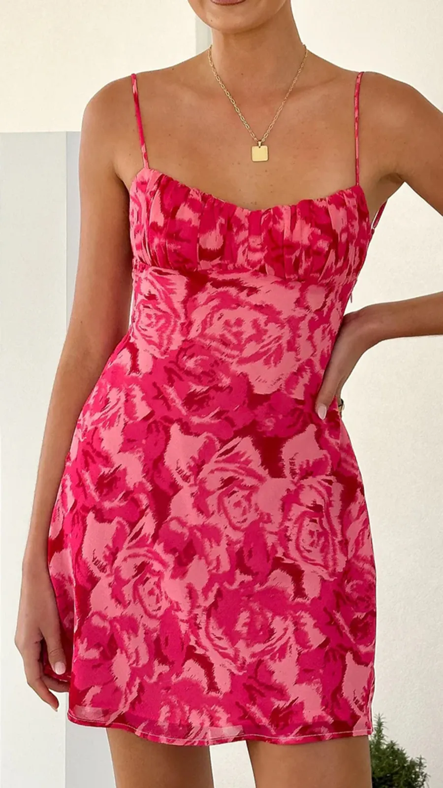 Thin Adjustable Straps Mini Dress