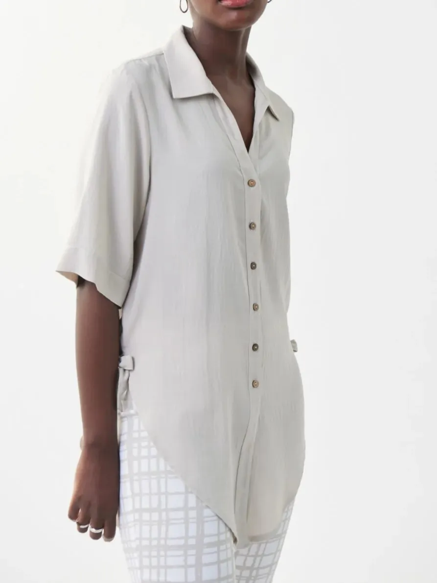 Light Gray Button - Front Oversized Shirt