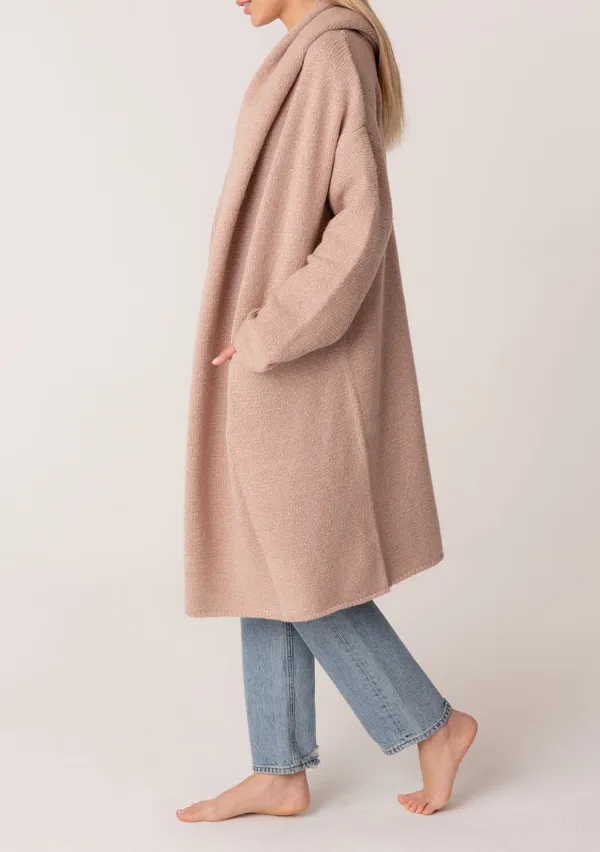 Open Front Hooded Coat