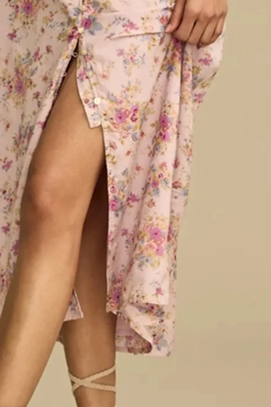 Floral Lace Trimmed Slip Dress