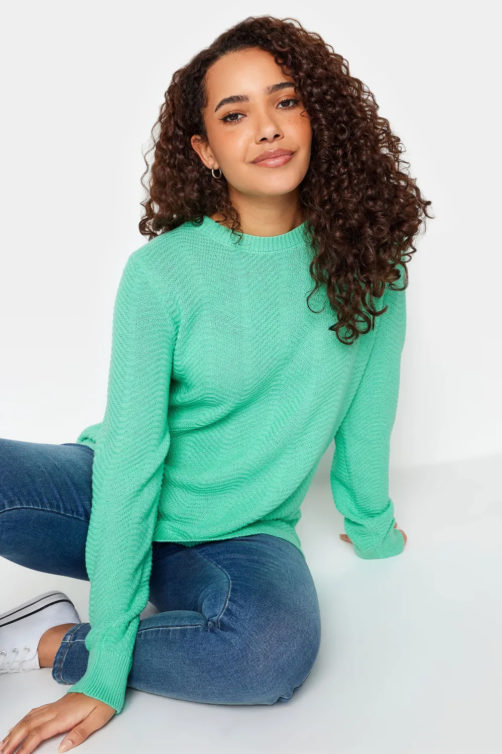 M&Co Light Green Ribbed Knit Jumper