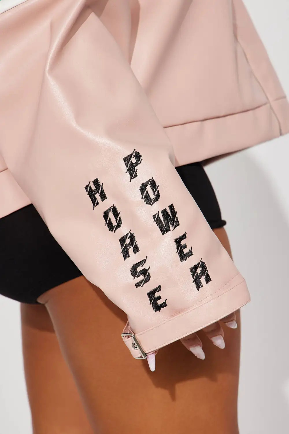 Harlem Babe Faux Leather Jacket - Pink/combo