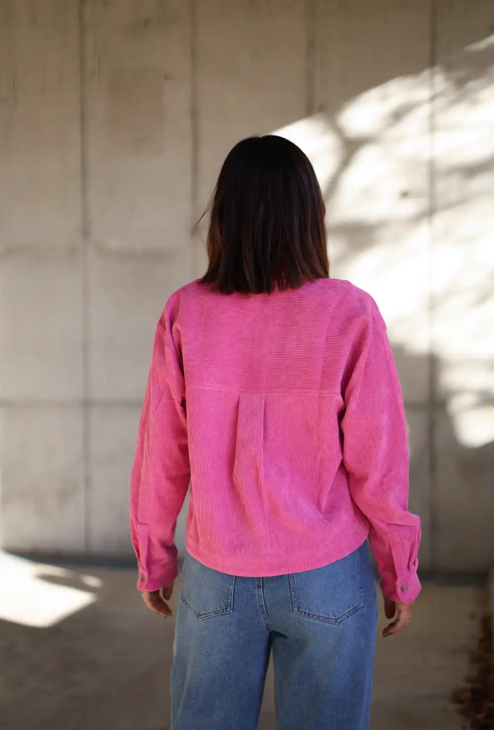 Cropped Corduroy Button Up