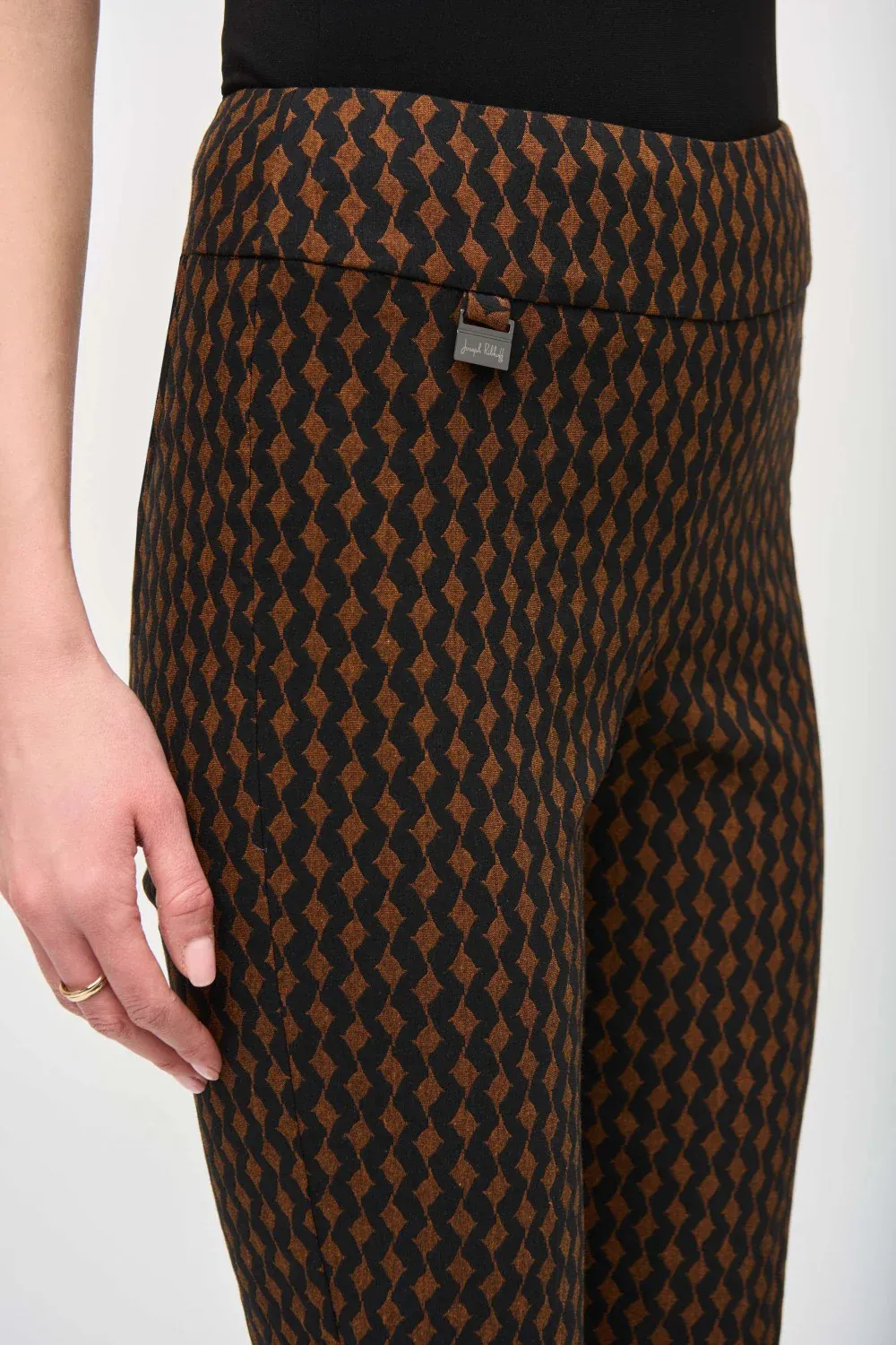 Brown Polka - Dot Ankle Pants