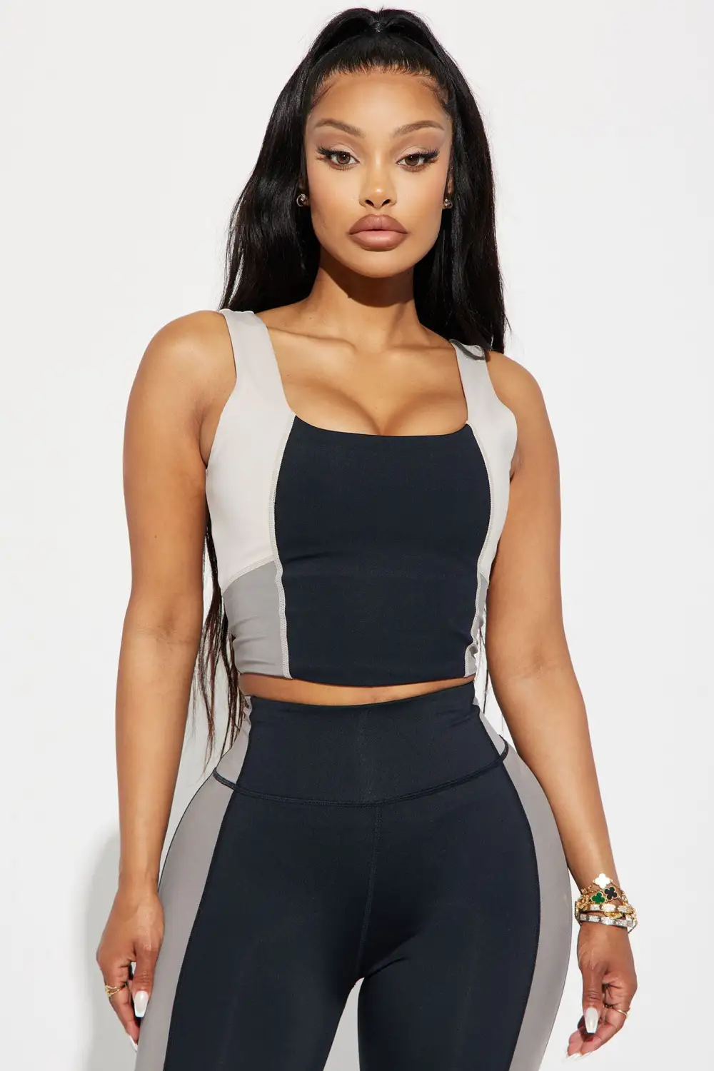 Nina Elevate Active Sports Bra - Charcoal/combo