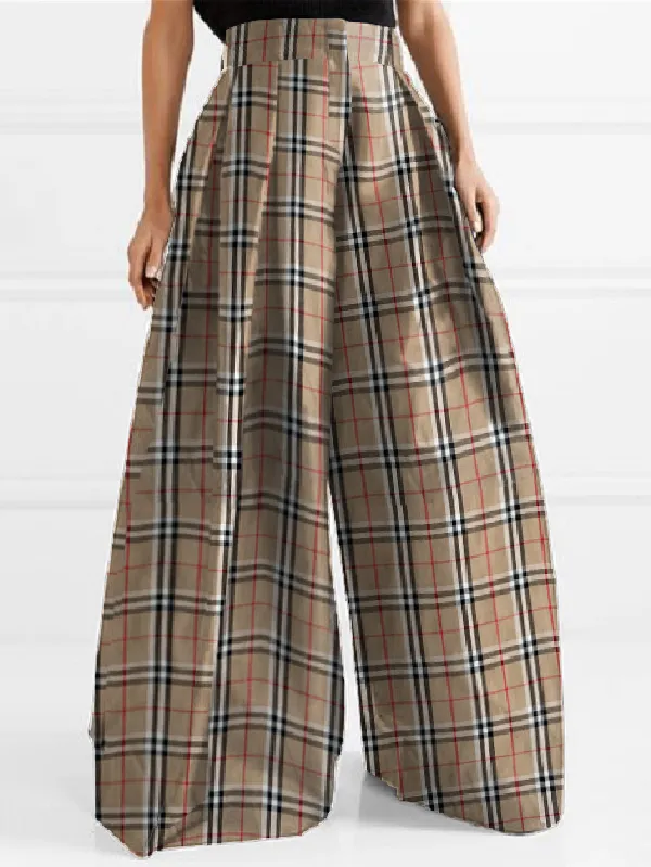 Stylish Loose High Waisted Printed Wide Leg Pants