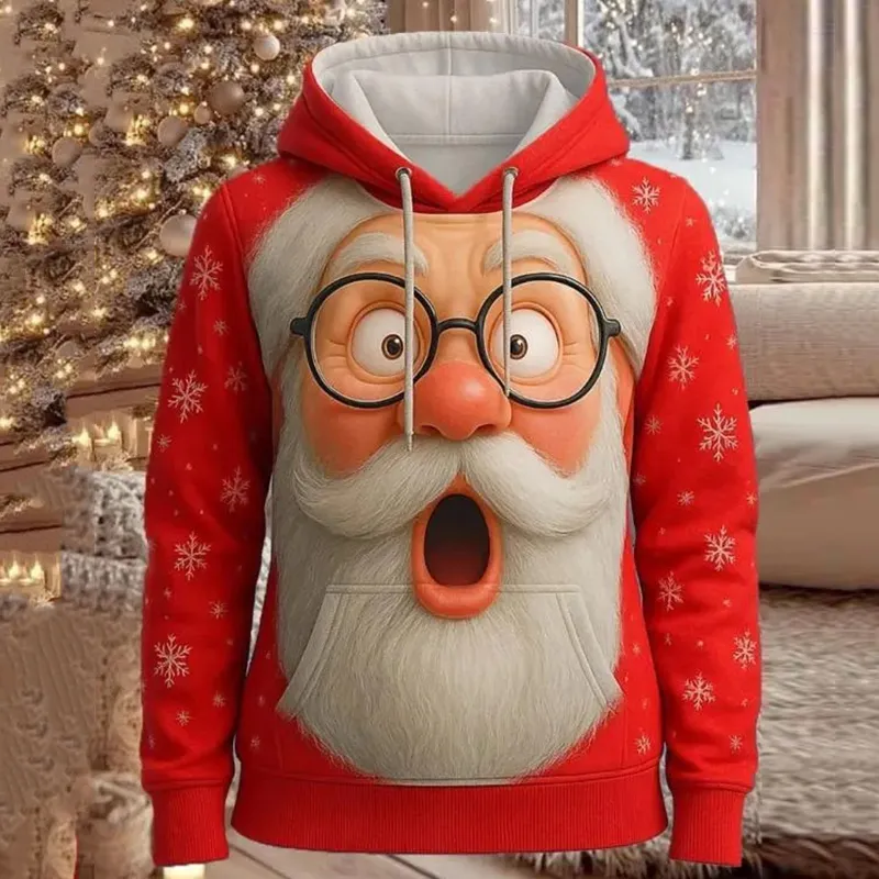 Women's Christmas Funny Santa Art Hoodie